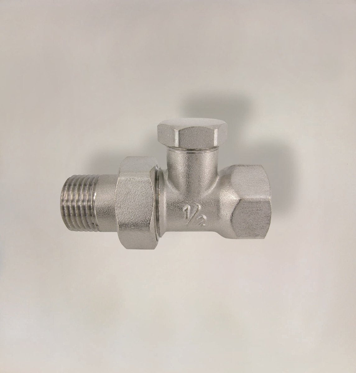 Kirchhoff radiatorbeslag - forniklet - lige - 3 8 - låsbar