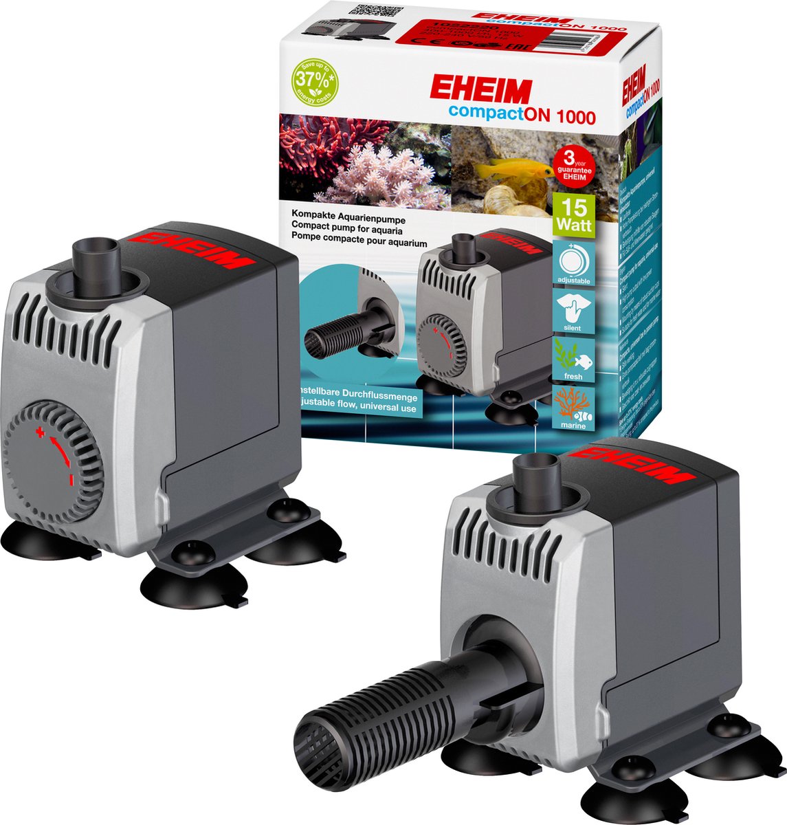 Eheim compacton 1000 - akvariepumpe - 12x14x7 cm - 400 l h