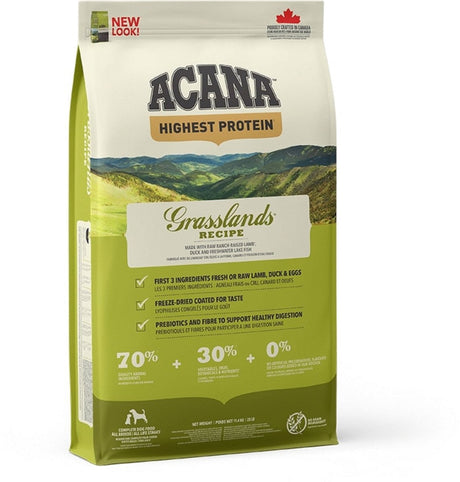 Acana hundefoder - græsarealer med højeste proteinindhold - kornfri, proteinrig, 11,4 kg