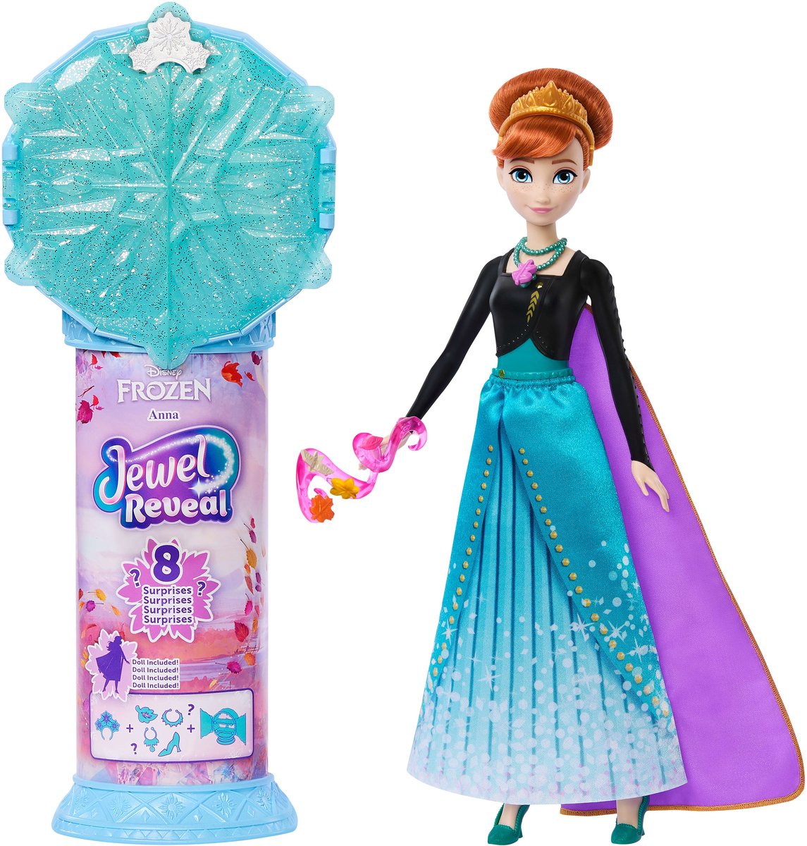 Mattel Disney Frozen Jewel Reveal Anna - modedukke