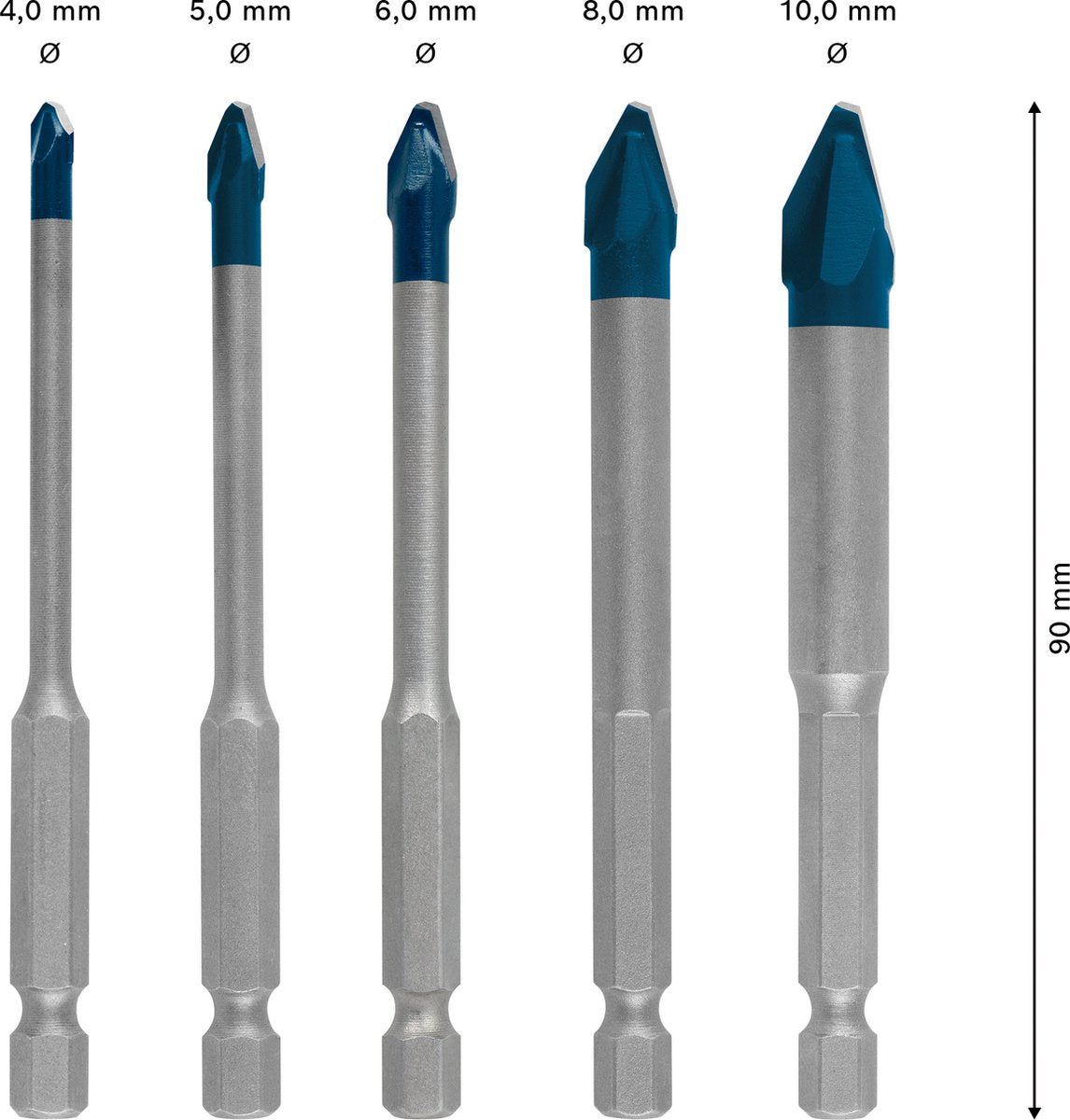 Bosch tilbehør bosch expert fliseboresæt 5-delt tilbehørssæt: diameter mm: 6,0