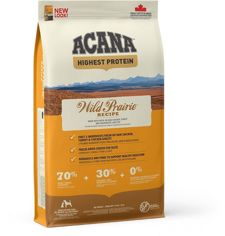 Acana hundefoder - højprotein vild prærie - kylling og kalkun, 11,4 kg, kornfri