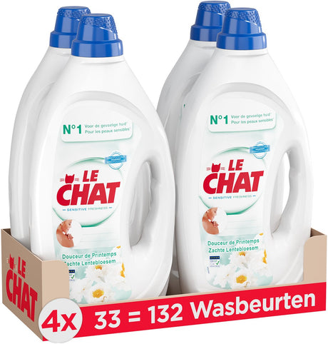 Le chat gel følsom friskhed - flydende vaskemiddel - velegnet til alt vasketøj - værdipakke - 4 x 33 vaske