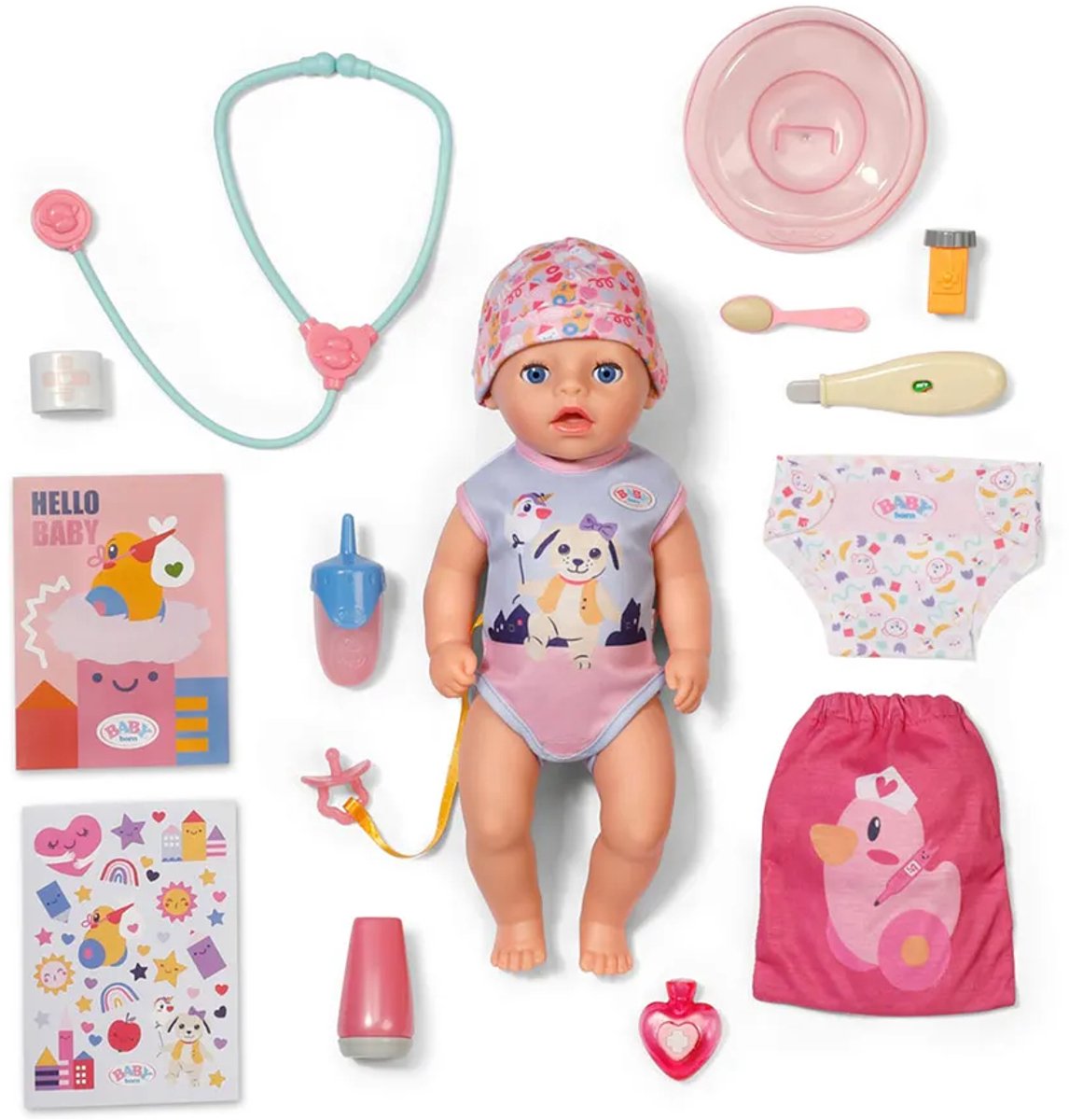 Baby born lena little cares 36 cm dukke pink børn