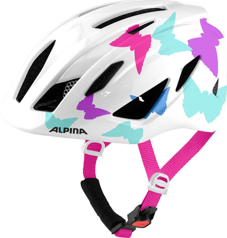Alpina sports børnehjelm pico pearlwhite sommerfugle 50-55