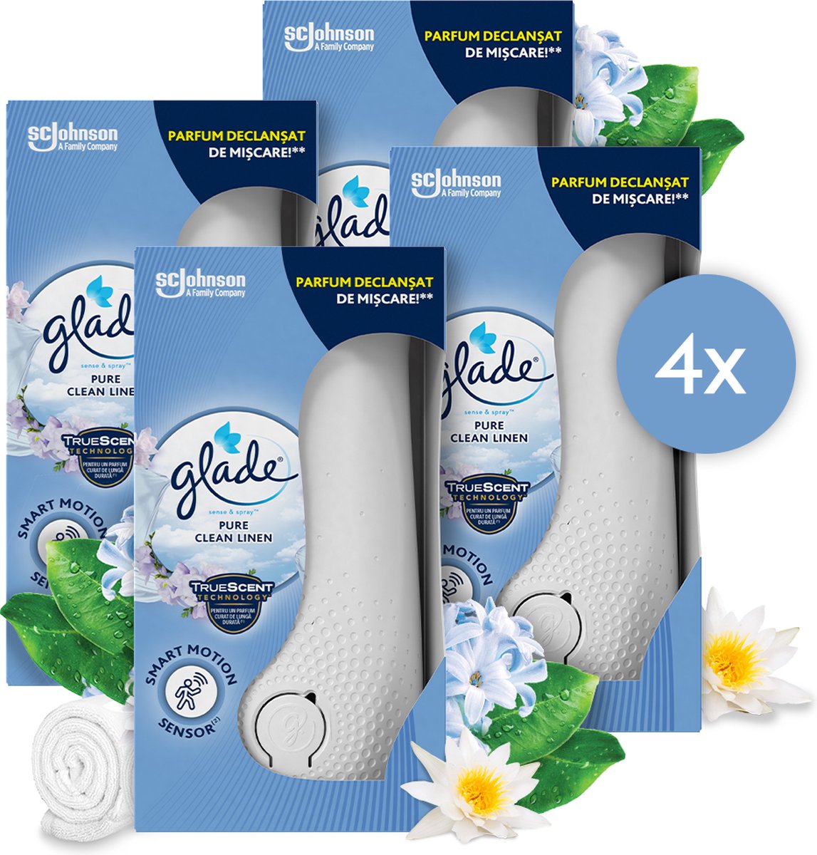 Glade sense sprayholder ren rent linned 4 x