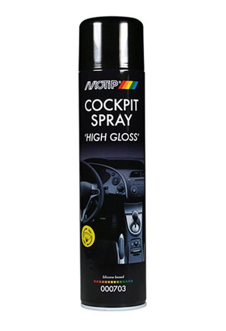 Motip bilpleje sort cockpitspray højglans højglans 600ml spraydåse