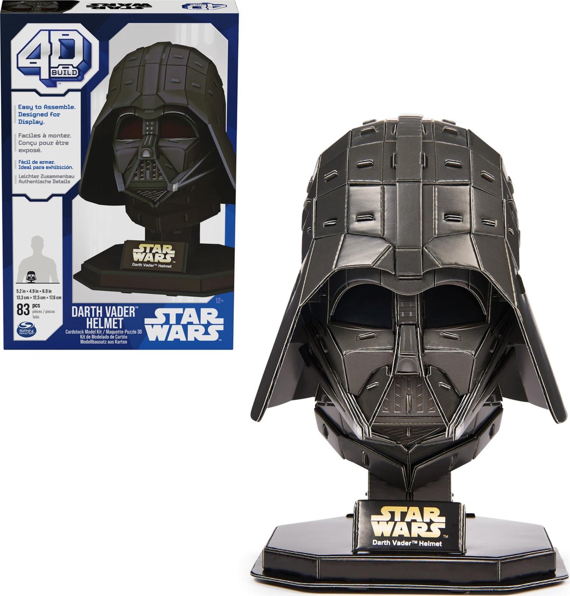4d build star wars - darth vader - 3d puslespil - 83 brikker - pap byggesæt