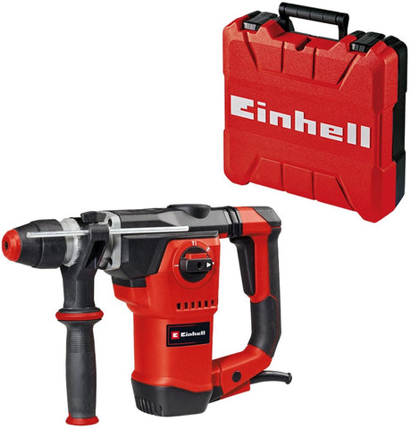 Einhell elektrisk hammerbor te-rh 32-1600 4f - 1600 w - antal slag 4.600 min - 4,5 år - sds-plus - 4 funktioner: boring hammerboring mejsling med eller uden mejsellås - inkl. transport- og opbevaringskuffert