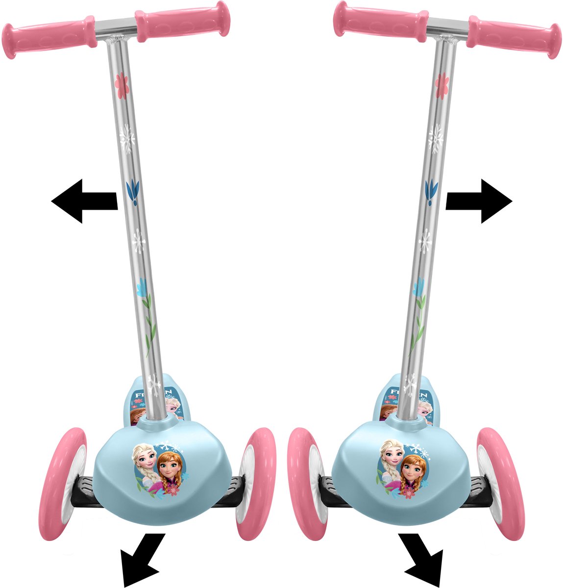 Stamp Disney frossen 3-hjulet børnescooter - styrescooter - piger - hvid blå