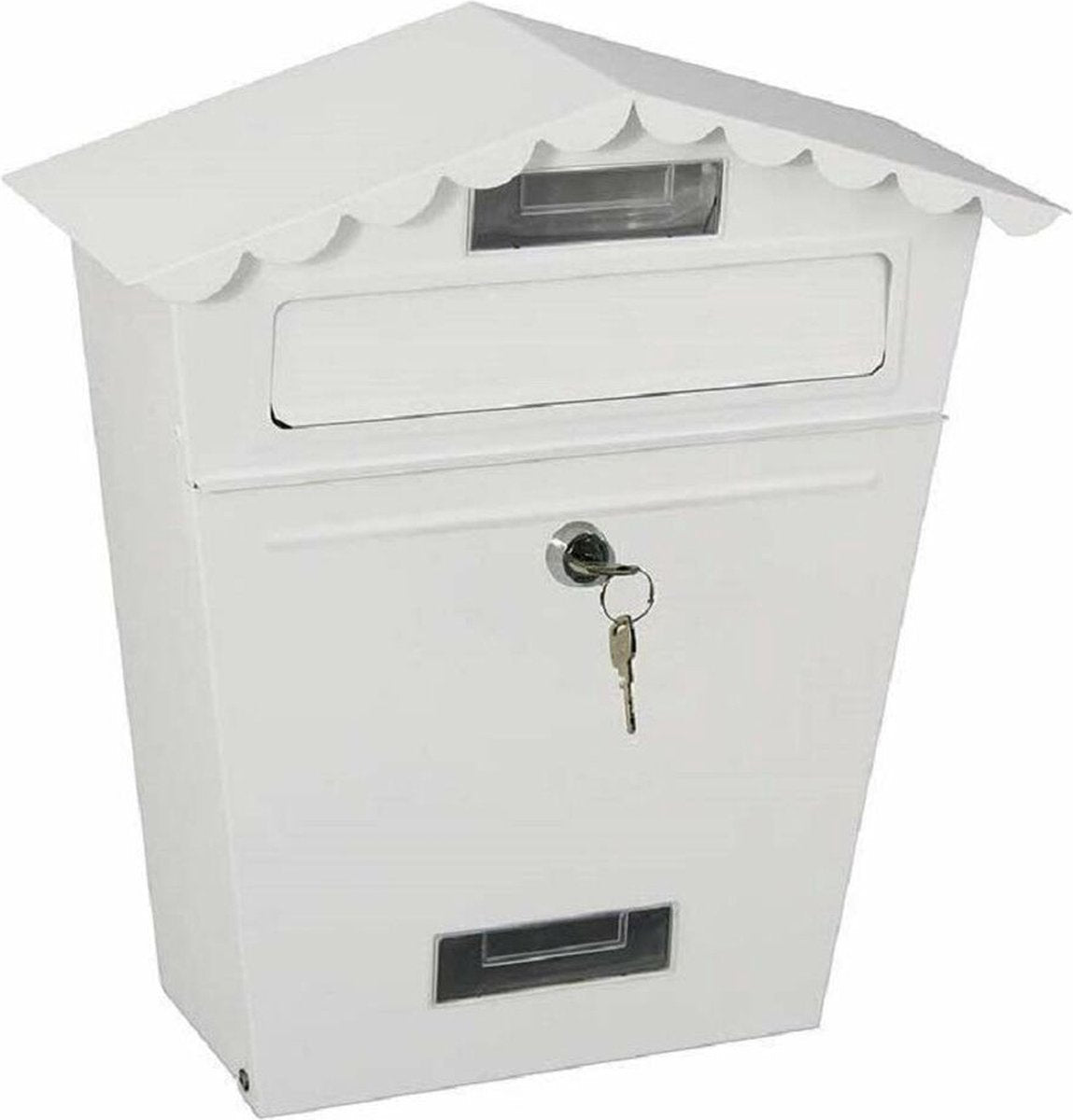 EDM postkasse stål hvid klassisk (29,5 x 10,5 x 35,5 cm)