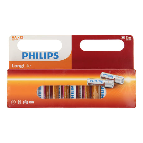 Philips Longlife Battery Zinc AA R6, 12 ..