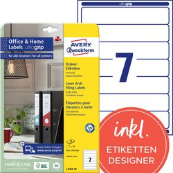 Rugetiketten avery l4760-10 192 x 38