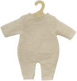 Heless dukker strik overalls ecru, 28-35cm