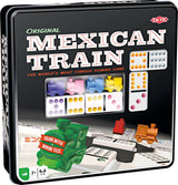 Taktisk domino mexicansk tog – brætspil – luksus dåse – verdensberømt dominospil med farvede sten – 2 til 8 spillere – fra 7 år