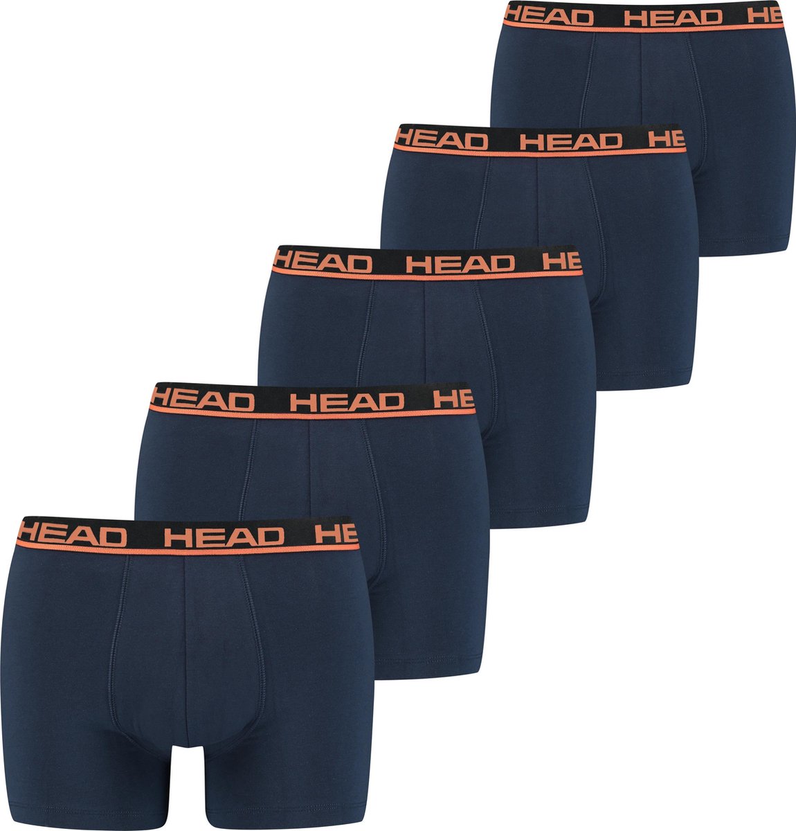 Head boxershorts orange peacoat 5-pack-xxl