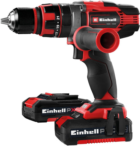 Einhell akku slagbore-/skruetrækker te-cd 18 48 li-i kit - power x-change - 18 v li-ion - med slagfunktion - 2 hastigheder - 48 nm - inkl. 2x 2,0 ah batteri og oplader
