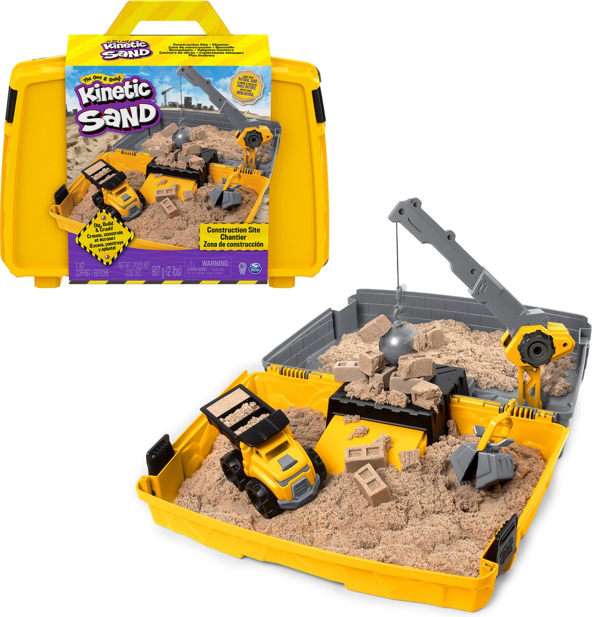 Kinetisk sand – byggepladsetui - 907g original