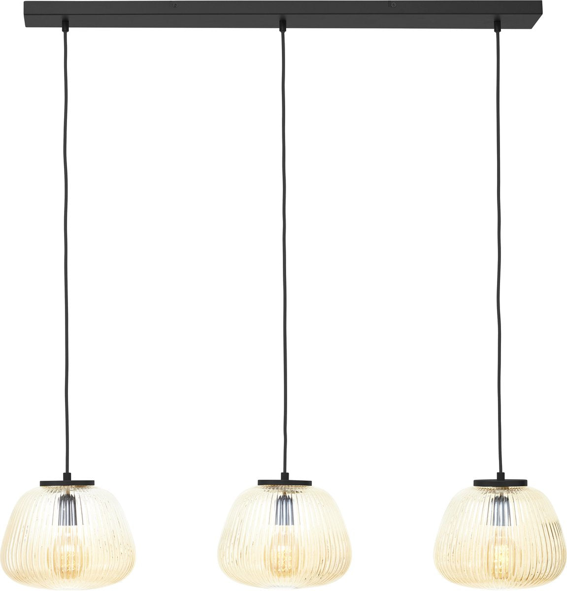 Brilliant kaizen - hængelampe - 3-lysstråle - glas - 3xe27 max 40w - ravsort