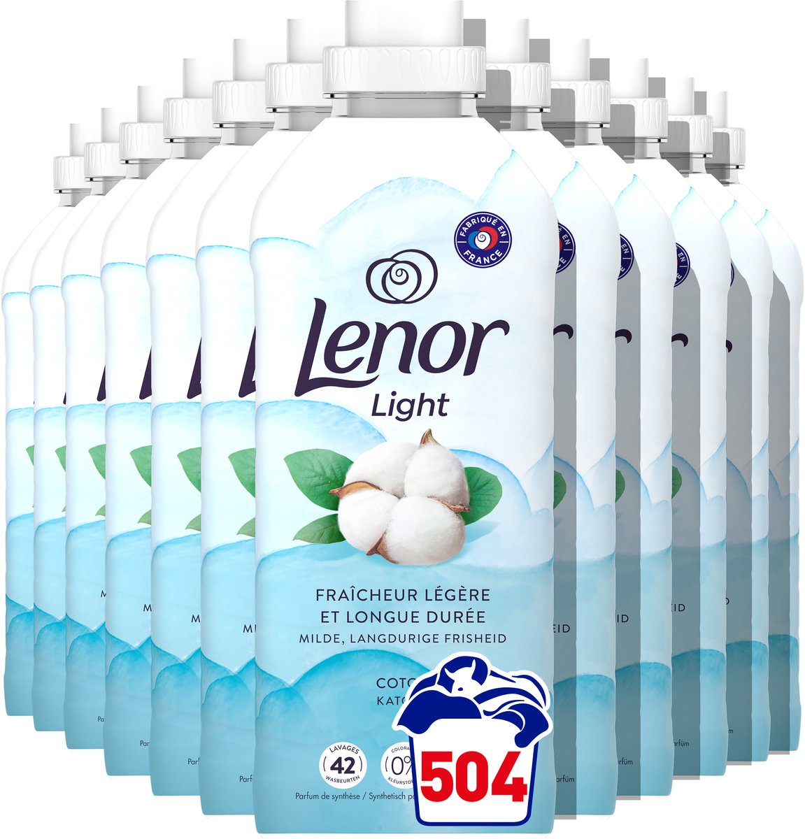 Lenor skyllemiddel bomuld frisk - 12 x 42 vaske