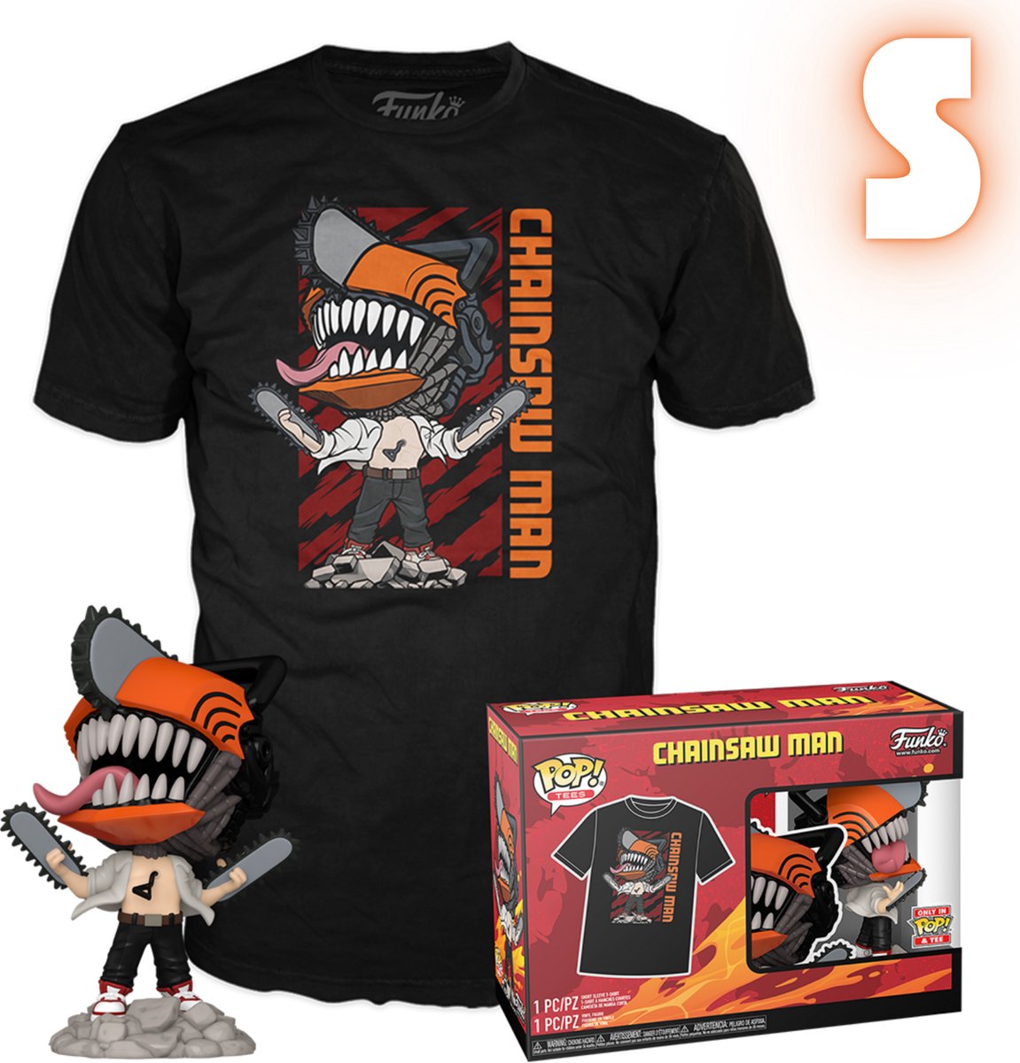 Funko pop! tee: motorsav mand - motorsav mand springer - s - fortroligt