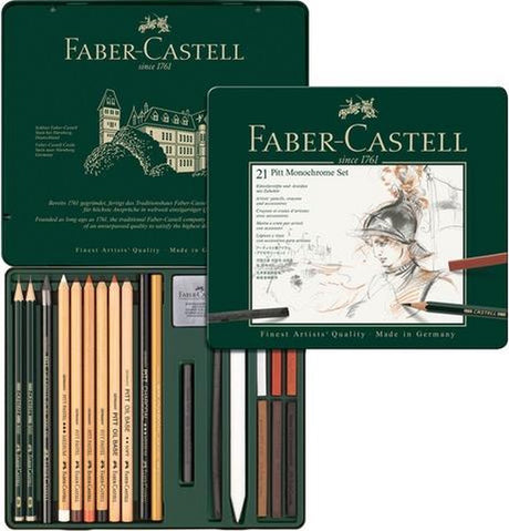 Faber-castell pitt monokrom sæt - 21 dele - fc-112976
