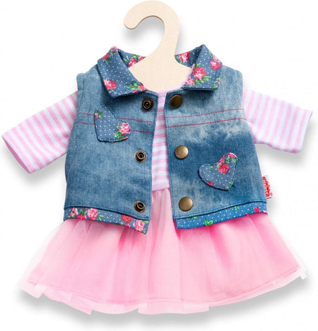 Heless dukkekjole med vest, 35-45 cm