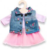 Heless dukkekjole med vest, 28-35 cm