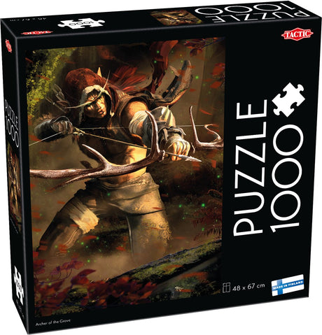 Tactic Archer of the Grove – puslespil – 1000 brikker – episk fantasy bueskytte – mystisk skoveventyr – høj skandinavisk kvalitet
