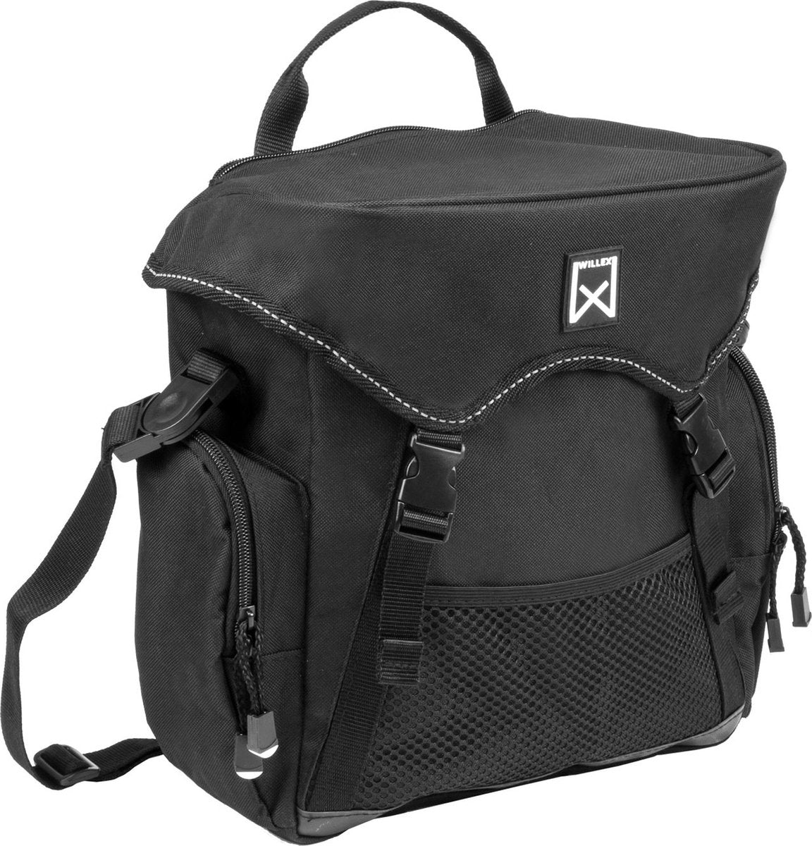 Willex taske - enkelt cykeltaske - 10 liter - sort - sporty - med skulderrem
