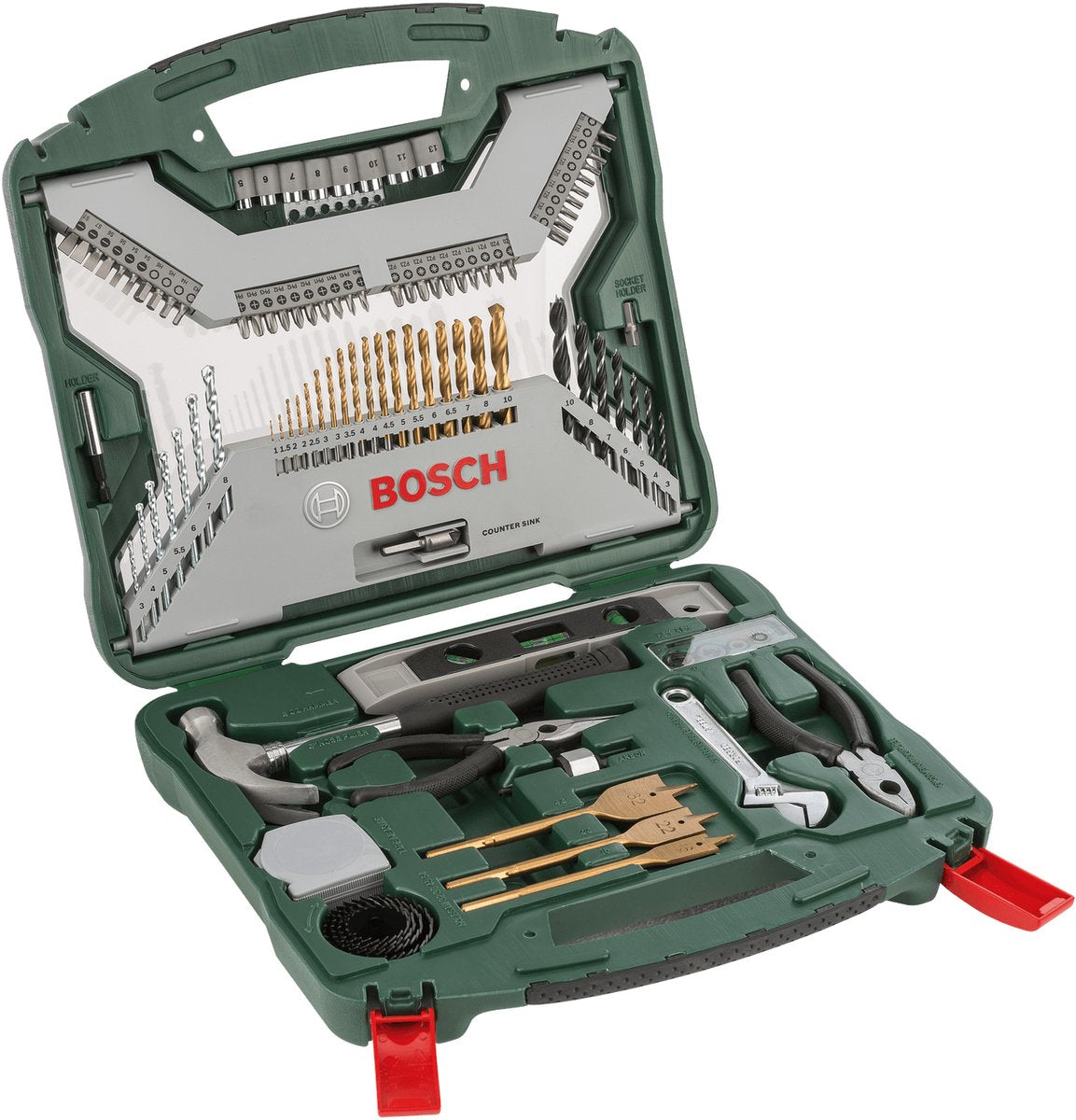 Bosch x-line boresæt - 103 dele - træ, metal og sten