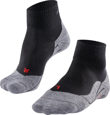 Falke tk5 kort anti-blister tyndt uld funktionsmateriale gåsokker kvinder sorte - str. 35-36