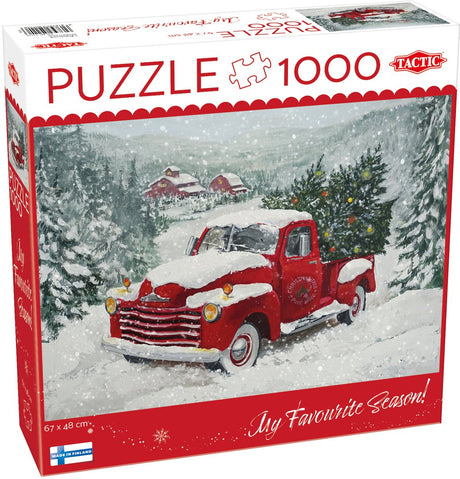 Tactic puzzle 1000 juletræslastbil - puslespil 1000 juletræslastbil