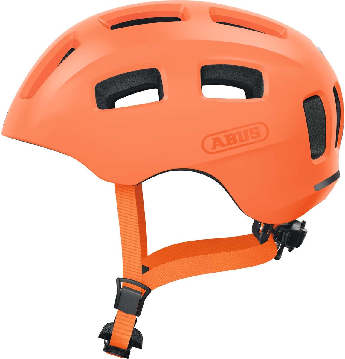 Abus cykelhjelm youn-i 2.0 mono orange m - 52-57 cm - orange - velegnet til brug på elcykler - bycykler - 260 g