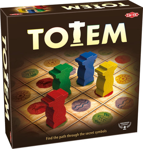 Taktisk totem – brætspil – ræs til den anden side med totems – pædagogisk og taktisk – familiespil – prisvindende spil – 2 til 4 spillere – fra 7 år