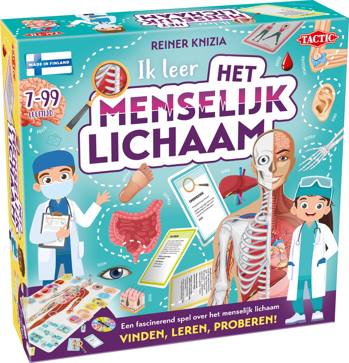 Taktik jeg lærer: den menneskelige krop - brætspil - pædagogisk - opdag den menneskelige krop og lær om anatomi - 2 til 5 spillere - fra 7 år
