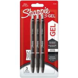 Sharpie s-gel | gelpennen | medium punt (0,7 mm) | zwarte inkt | 3 stuks