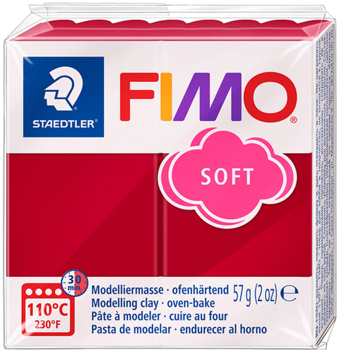 Fimo blød modellering ler 57 g kirsebærrød