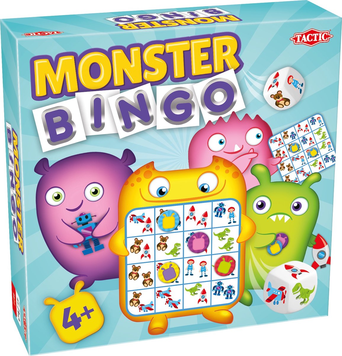 Tactic monster bingo - board game - bingo - children's bingo with monsters - colorful and exciting - family game - 2 to 4 players - from 4 years