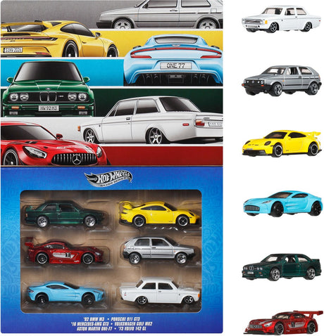 Hot wheels metal legetøjsbiler - sæt med 6 euro stil køretøjer
