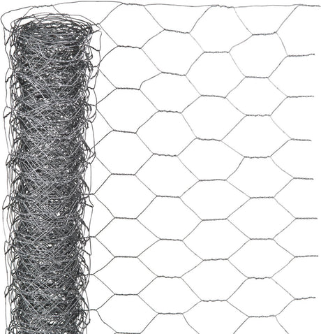 Natur - galvaniseret stålnet - 25 x 1m - gråt - 25mm mesh