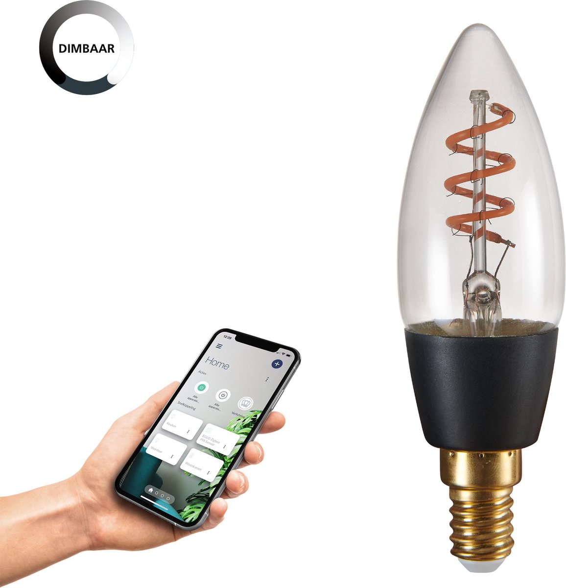 Eglo connect.z smart LED-lampe - e14 - ø 3,5 cm - røget glas - 2000k - dæmpbar - zigbee
