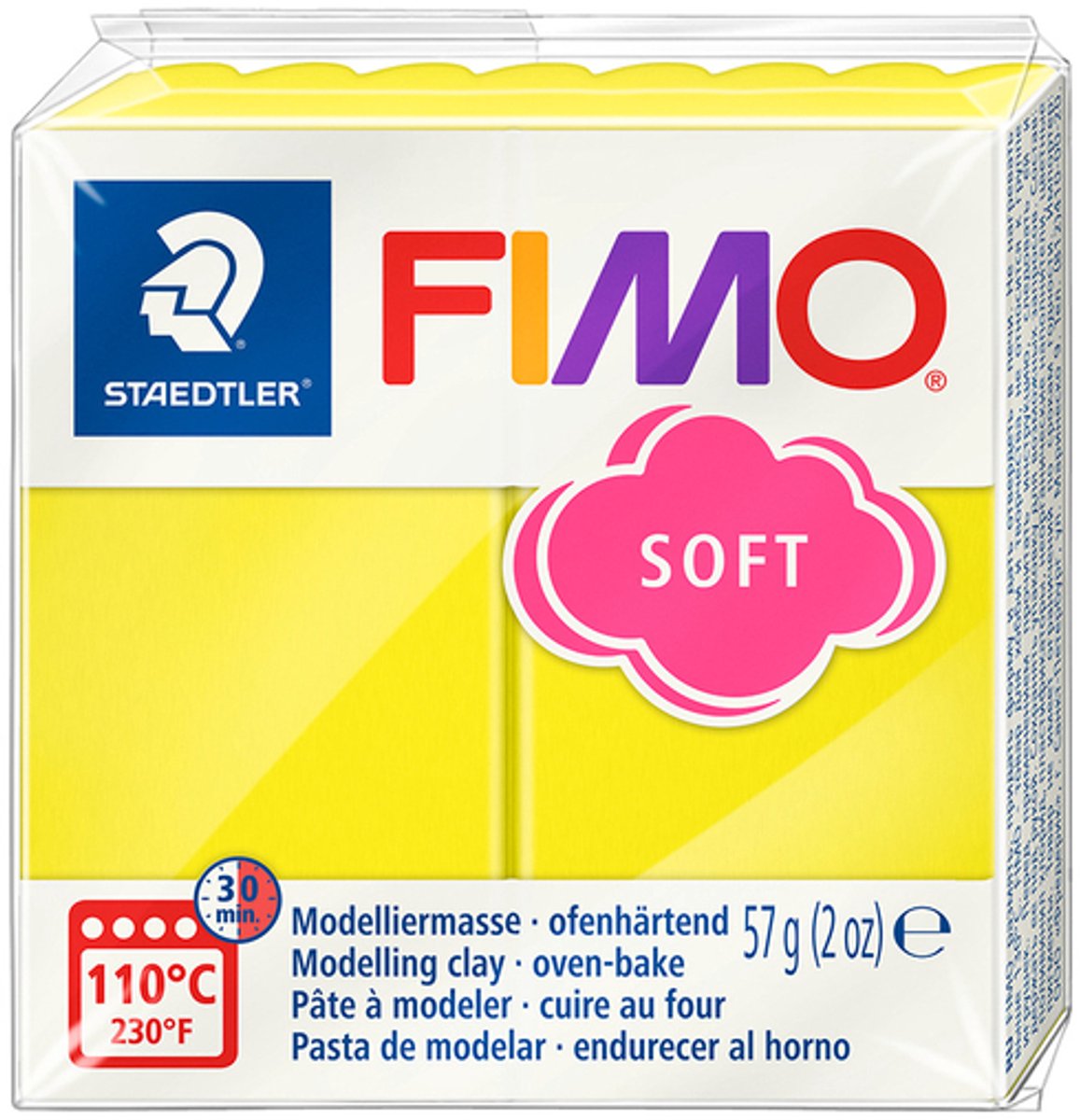 Fimo blød modellering ler 57 g lime gul