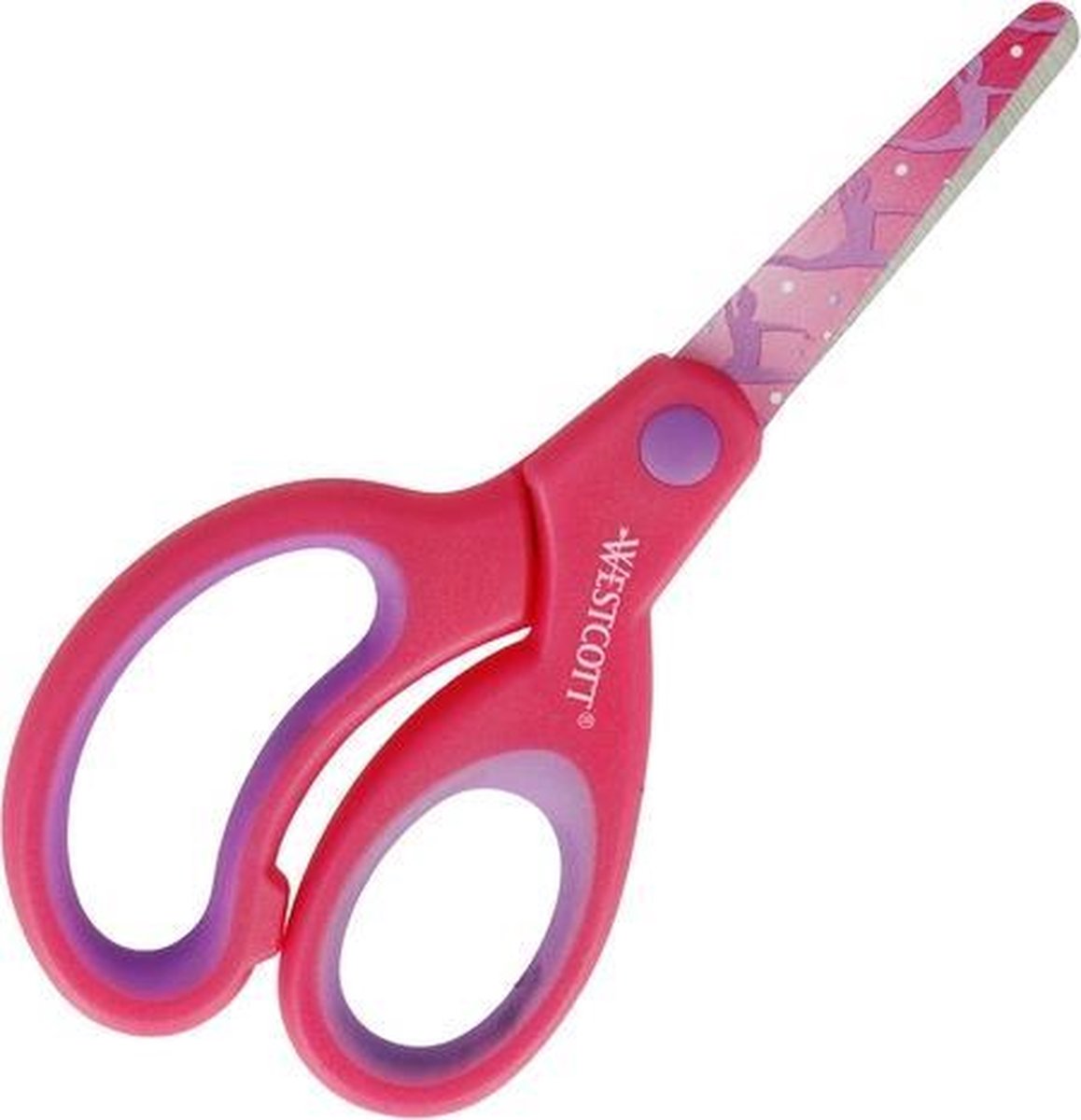 Westcott børnesaks - softgrip junior - 13 cm - rund spids - pink - ac-e21560