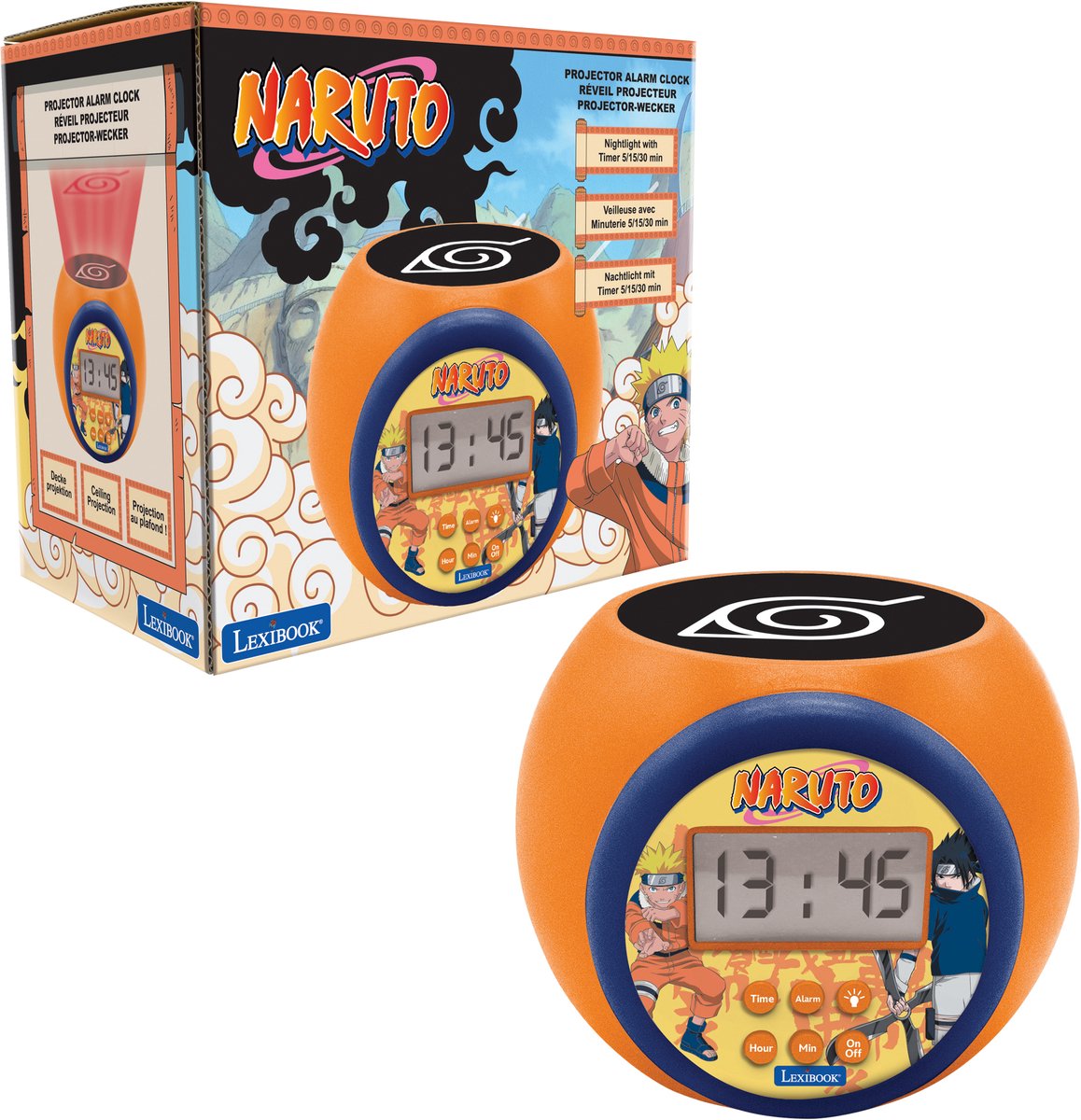 Lexibook naruto projektor vækkeur med timer