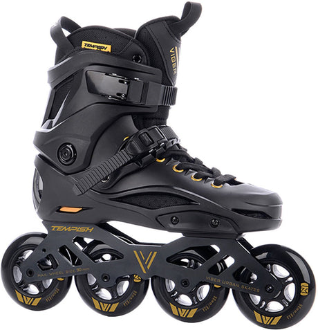 Tempish viber l.e. 90 rulleskøjter voksne - 4x90 mm hjul - fitness speed rulleskøjter - sort guld - størrelse 43