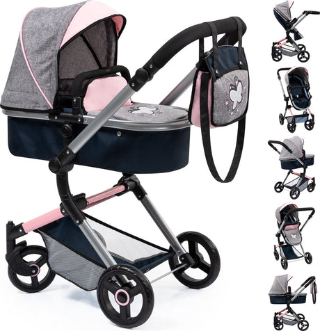 Bayer design - dukkevogn neo vario - grå med sommerfugl