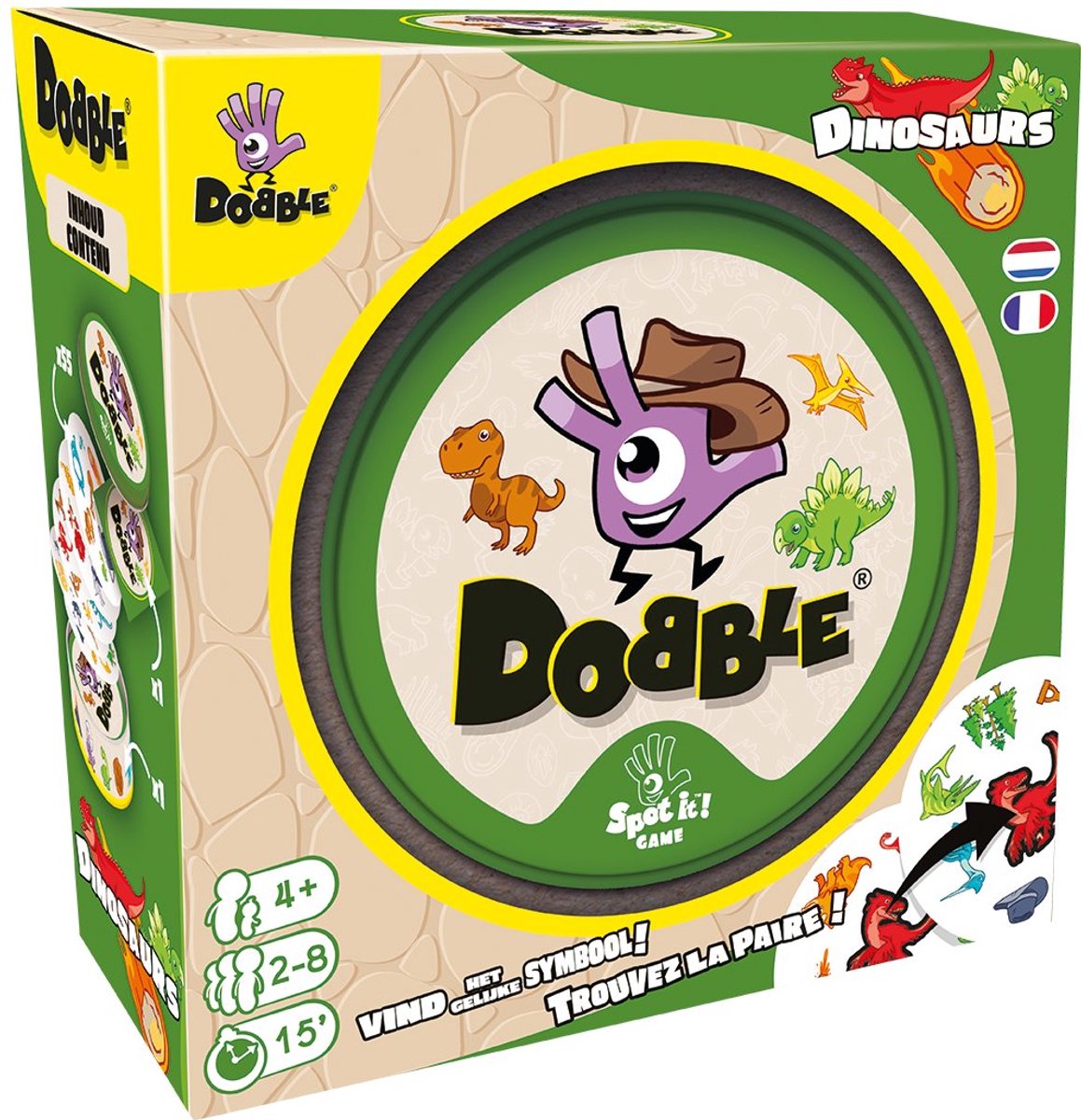 Zygomatic brætspil studie asmodee dobble kortspil dinosaurer - reaktionsspil for børn og familie.
