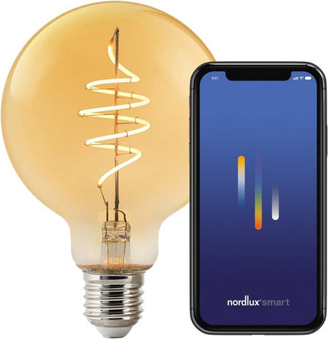 Nordlux g95-lyskilde-smart-filament-e27-guld-deco spiral-2200k