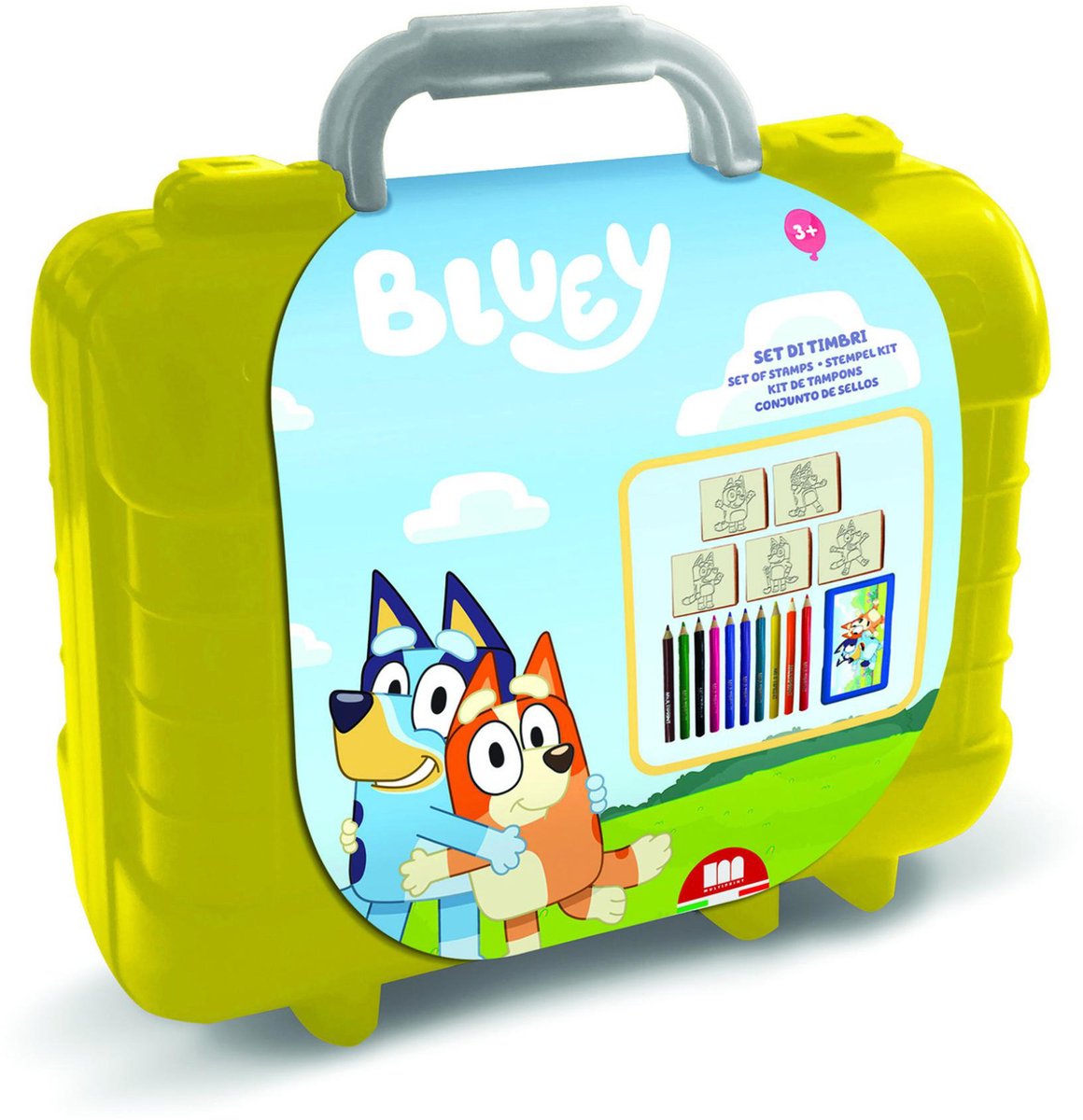 Umærket sans marque bluey rejsestempel og farvet etui